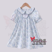 Navy Bunny Embroidery Floral Dress