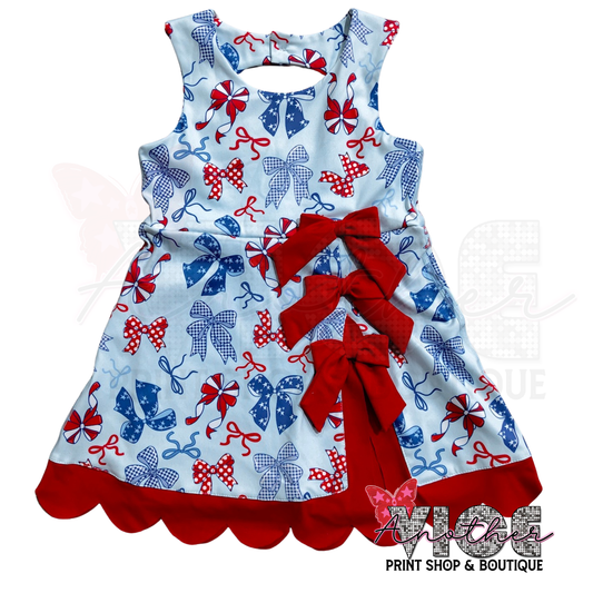 Red White & Bows Romper