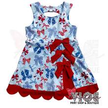Red White & Bows Romper Dress PRE ORDER