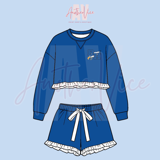 BH ruffle sweatshirt shorts set