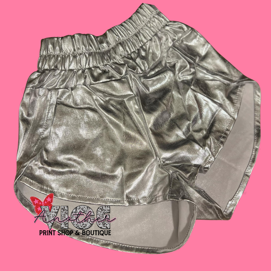 Silver Metallic Shorts