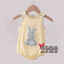 Yellow Plaid Bunny Applique Bubble