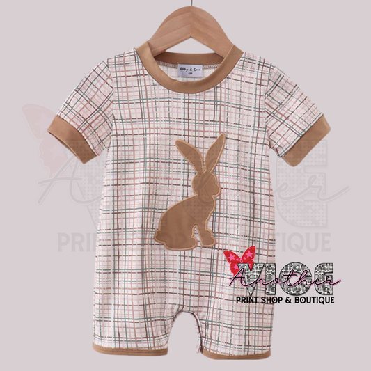 Brown Bunny Applique Romper