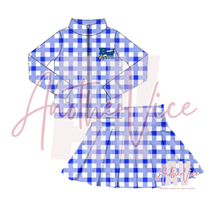 Blue Gingham Athletic Set