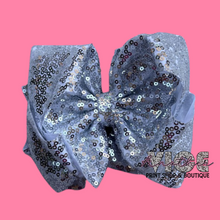 Silver Sequin Bling Bow