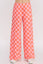 PLUS SIZE HIGH WAIST CHECKERD STRAIGHT LEG KNIT PANTS