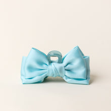 Satin Bow Claw Clip-Aqua
