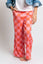 KID STYLE HIGH WAIST CHECKERD STRAIGHT LEG KNIT PANTS