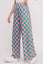 PLUS SIZE HIGH WAIST CHECKERD STRAIGHT LEG KNIT PANTS