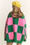 BUTTON DOWN LONG SLEEVE CHECKERED OVERSIZED CARDIGAN