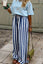 Striped Wide-Leg Casual Pants