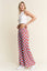 PLUS SIZE HIGH WAIST CHECKERD STRAIGHT LEG KNIT PANTS