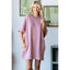 Stripe Knit Pullover Oversized Tee Dress