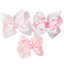 CROCHET EDGE BOW WITH PEARL EMBELLISHED BOWS