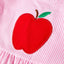 Pink Stripes Apple Applique Dress