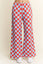 PLUS SIZE HIGH WAIST CHECKERD STRAIGHT LEG KNIT PANTS