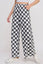 HIGH WAIST CHECKERED STRAIGHT LEG KNIT PANTS