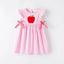 Pink Stripes Apple Applique Dress
