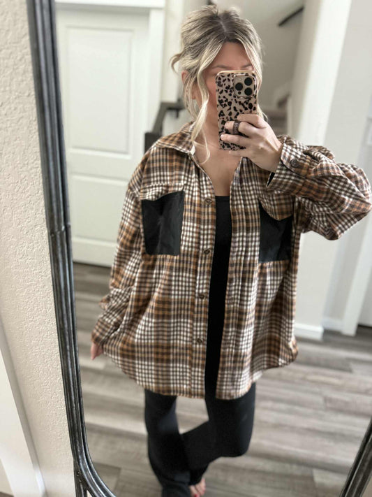 Falling for You Plaid Brown