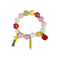Crushed Glass Bead Stretch Bracelet - I Love School