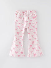 Pink Bow Flared Denim
