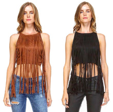 Fringe Crop- Black