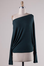 Waffle Off the Shoulder- Green