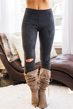 Suede Slit Leggings